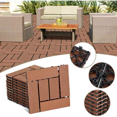 RANDACO 66 Piastrelle Per Terrazza Da 6 M², Piastrelle A Clip 30x30 Cm, Pavimentazione Esterna Per Patio E Giardino, Marrone RANDACO 66 Piastrelle Per Terrazza Da 6 M², Piastrelle A Clip 30x30 Cm, Pavimentazione Esterna Per Patio E Giardino, Marrone
