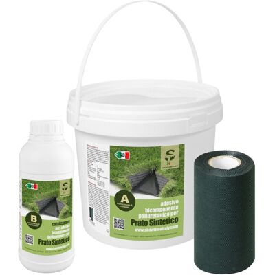 STI - Banda Di Giunzione + Colla Bicomponente Per Prato Sintetico Banda 20cm X 10mt + 2,5kg Colla STI - Banda Di Giunzione + Colla Bicomponente Per Prato Sintetico Banda 20cm X 10mt + 2,5kg Colla