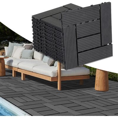 WOLKETON 110 Piastrelle Per Terrazza 10 M² Piastrelle A Clip 30x30 Cm Pavimentazione Esterna Per Terrazza E Giardino Antracite WOLKETON 110 Piastrelle Per Terrazza 10 M² Piastrelle A Clip 30x30 Cm Pavimentazione Esterna Per Terrazza E Giardino Antracite