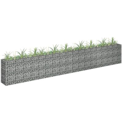 vidaXL Letto Rialzato in Gabbione in Acciaio Zincato 360x30x60 cm - Giardino vidaXL Letto Rialzato in Gabbione in Acciaio Zincato 360x30x60 cm - Giardino