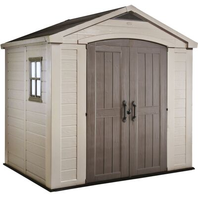 Keter Factor 8x6 - Casetta Da Giardino 256,50x243x182 Cm 2 Ante Per Deposito Attrezzi Finitura Effetto Legno In Resina Beige Keter Factor 8x6 - Casetta Da Giardino 256,50x243x182 Cm 2 Ante Per Deposito Attrezzi Finitura Effetto Legno In Resina Beige