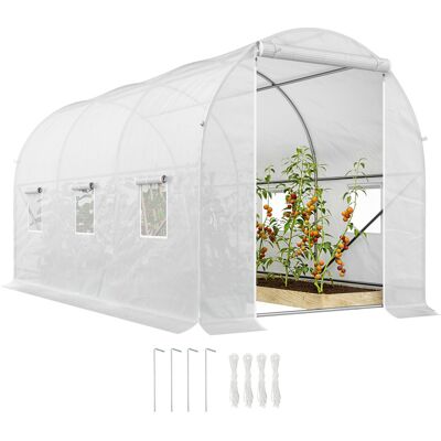 OEM Serra Da Giardino A Tunnel 3.5x2x2 M Con Porte Avvolgibili E Finestre, Serra Per Orto Con 5 Rinforzi Diagonali, Struttura In Metallo E Copertura Pe, Per Orto Verdure Fiori, Bianco OEM Serra Da Giardino A Tunnel 3.5x2x2 M Con Porte Avvolgibili E Finestre, Serra Per Orto Con 5 Rinforzi Diagonali, Struttura In Metallo E Copertura Pe, Per Orto Verdure Fiori, Bianco