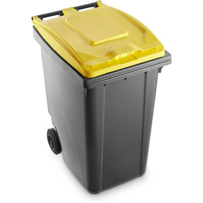 MOBIL PLASTIC Bidone Carrellato Per Raccolta Differenziata 360 Litri Bicolore - Fondo Grigio E Coperchio Giallo - MOBIL PLASTIC Bidone Carrellato Per Raccolta Differenziata 360 Litri Bicolore - Fondo Grigio E Coperchio Giallo -