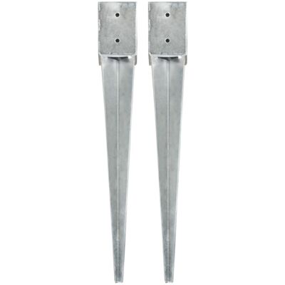 vidaXL Picchetti di Terra 2 pz Argento - Ground Spikes vidaXL Picchetti di Terra 2 pz Argento - Ground Spikes