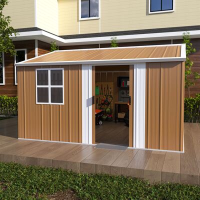 KELLANY Capanno Da Giardino In Acciaio 360x298 Cm – Capannone In Metallo Impermeabile Con Finestre, Porta Chiudibile E Ventilazione, Senza Pavimento – Ideale Per La Conservazione Di Attrezzi Da Giardino, Bici KELLANY Capanno Da Giardino In Acciaio 360x298 Cm – Capannone In Metallo Impermeabile Con Finestre, Porta Chiudibile E Ventilazione, Senza Pavimento – Ideale Per La Conservazione Di Attrezzi Da Giardino, Bici