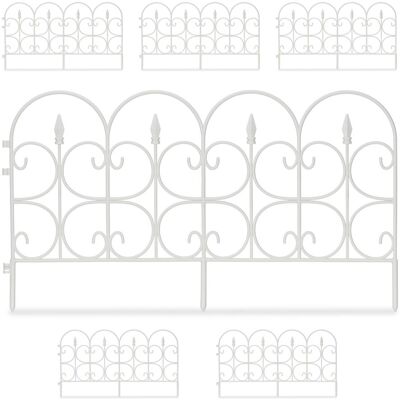 RELAXDAYS 12x Recinzioni Per Aiuole In Plastica, Elegante Recinto, Con Paletti, 8 M, In Plastica Resistente Intemperie, Bianco RELAXDAYS 12x Recinzioni Per Aiuole In Plastica, Elegante Recinto, Con Paletti, 8 M, In Plastica Resistente Intemperie, Bianco