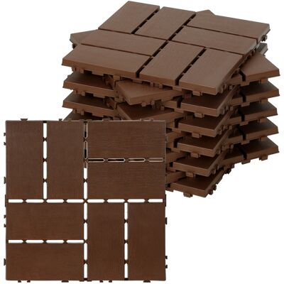 WOLKETON Set Di 110 Piastrelle Per Terrazza 10 M², 30 X 30 Cm 8 Listelli, Piastrelle In Plastica, Piastrelle A Incastro Marrone WOLKETON Set Di 110 Piastrelle Per Terrazza 10 M², 30 X 30 Cm 8 Listelli, Piastrelle In Plastica, Piastrelle A Incastro Marrone