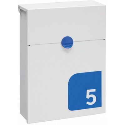 ARREGUI - Tondo S E6721-blu Cassetta Postale Indiviuale Con Segnaletica Di Numero, Personalizzabile, Dimensione S (din A5), Cassetta Della Posta Da Parete, Con Serratura Coperta, Bianco E Blu ARREGUI - Tondo S E6721-blu Cassetta Postale Indiviuale Con Segnaletica Di Numero, Personalizzabile, Dimensione S (din A5), Cassetta Della Posta Da Parete, Con Serratura Coperta, Bianco E Blu