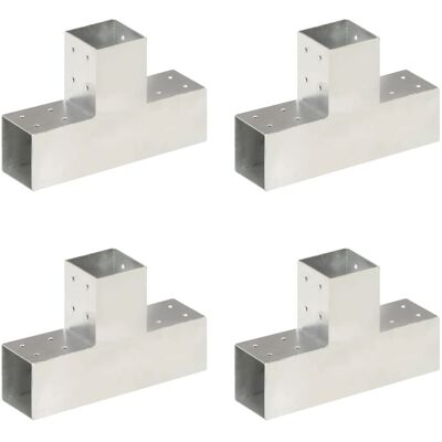 Connettori per pali zincati vidaXL 81x81 mm T 4 pezzi Connettori per pali zincati vidaXL 81x81 mm T 4 pezzi