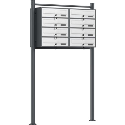 WILTEC - Cassetta Postale Condominiale Autoportante 8 Posti Antracite/bianco 270 X 898 X 1500 Mm 2 Moduli WILTEC - Cassetta Postale Condominiale Autoportante 8 Posti Antracite/bianco 270 X 898 X 1500 Mm 2 Moduli