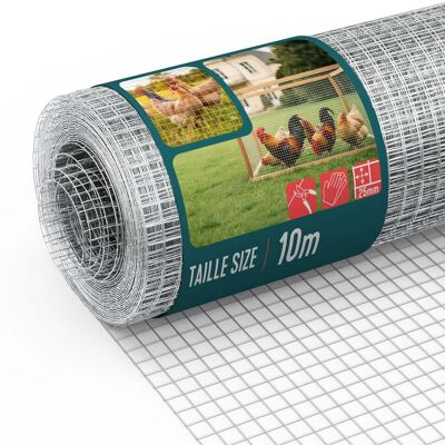 VOUNOT ® Rete Metallica Zincata 0,5x10 M, Maglia 25 Mm Filo 1 Mm, Rete Per Recinzione Giardino E Pollame VOUNOT ® Rete Metallica Zincata 0,5x10 M, Maglia 25 Mm Filo 1 Mm, Rete Per Recinzione Giardino E Pollame