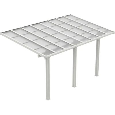 Unique Carport Pergola Addossata In Alluminio Con Tetto In Policarbonato 15,13 M² Bianco - Pazera Unique Carport Pergola Addossata In Alluminio Con Tetto In Policarbonato 15,13 M² Bianco - Pazera