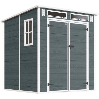 HELLOSHOP26 Casetta Da Giardino Doppia Porta 182 X 182 X 196 Cm Stoccaggio Sicuro Ventilazione Antiumidità Contemporaneo In Pp Grigio 210005616 HELLOSHOP26 Casetta Da Giardino Doppia Porta 182 X 182 X 196 Cm Stoccaggio Sicuro Ventilazione Antiumidità Contemporaneo In Pp Grigio 210005616