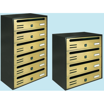 ALUBOX - Cassette Posta Blocchiere Cubo Orrizontale Oro Da 4 - 5 - 6 Posti ALUBOX - Cassette Posta Blocchiere Cubo Orrizontale Oro Da 4 - 5 - 6 Posti
