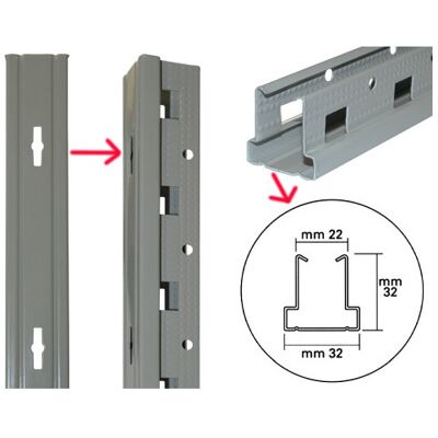 BRIXO Montanti Lb1 Per Scaffalature A Gancio H 300 Montante Angolare Scaffali BRIXO Montanti Lb1 Per Scaffalature A Gancio H 300 Montante Angolare Scaffali