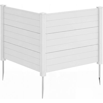 COSTWAY Schermo Per Privacy Da Esterno,recinzione Con Pannelli E Pali Di Metallo Zincato,bianco COSTWAY Schermo Per Privacy Da Esterno,recinzione Con Pannelli E Pali Di Metallo Zincato,bianco