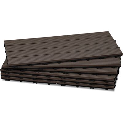 TOLLETOUR Confezione Da 54 Piastrelle Per Decking In Wpc, 4 Listelli, 9 M², 30 X 60 Cm, Marrone Caffè, Piastrelle In Legno Composito Con Clip TOLLETOUR Confezione Da 54 Piastrelle Per Decking In Wpc, 4 Listelli, 9 M², 30 X 60 Cm, Marrone Caffè, Piastrelle In Legno Composito Con Clip