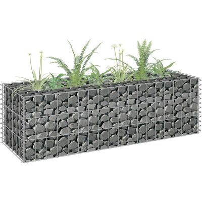 vidaXL Letto Rialzato in Acciaio Zincato - Giardino 90x30x30 cm vidaXL Letto Rialzato in Acciaio Zincato - Giardino 90x30x30 cm