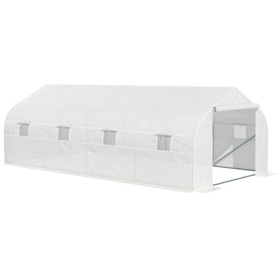 Zone Serra Tunnel Da Giardino 18 M² Dim. 5.95l X 3l X 2h M Porta + 8 Finestre Avvolgibili Acciaio Zincato Telo Hdpe Bianco Zone Serra Tunnel Da Giardino 18 M² Dim. 5.95l X 3l X 2h M Porta + 8 Finestre Avvolgibili Acciaio Zincato Telo Hdpe Bianco