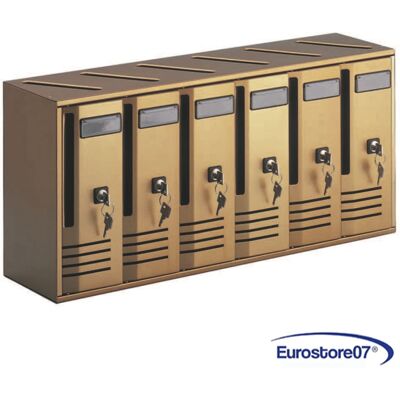 ALUBOX Cassetta Postale Blocchiera Serie Cubo 6 Per Interni Cm.62x17,5x30h. Alluminio ALUBOX Cassetta Postale Blocchiera Serie Cubo 6 Per Interni Cm.62x17,5x30h. Alluminio
