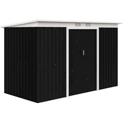HELLOSHOP26 Casetta Da Giardino 280 X 130 X 172 Cm Porta Attrezzi Salvaspazio 2 Porte Scorrevoli Moderna In Acciaio Zincato Nero 210004038 HELLOSHOP26 Casetta Da Giardino 280 X 130 X 172 Cm Porta Attrezzi Salvaspazio 2 Porte Scorrevoli Moderna In Acciaio Zincato Nero 210004038