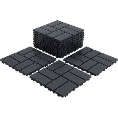 WOLKETON Piastrelle Per Decking, 11 Pezzi 30x30cm, Piastrelle In Plastica Ad Incastro, Posa Rapida, Piastrelle Effetto Legno Marrone WOLKETON Piastrelle Per Decking, 11 Pezzi 30x30cm, Piastrelle In Plastica Ad Incastro, Posa Rapida, Piastrelle Effetto Legno Marrone