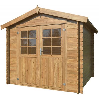 HABITAT ET JARDIN Casetta In Legno Impregnato 250x250 Cm Blockhouse 28 Mm Porta Doppia HABITAT ET JARDIN Casetta In Legno Impregnato 250x250 Cm Blockhouse 28 Mm Porta Doppia
