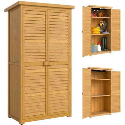 OEM Casetta Da Giardino Legno, Armadio Esterno Porta Attrezzi Con 3 Mensole, Legno Impermeabile, 87x46x160, Marrone OEM Casetta Da Giardino Legno, Armadio Esterno Porta Attrezzi Con 3 Mensole, Legno Impermeabile, 87x46x160, Marrone