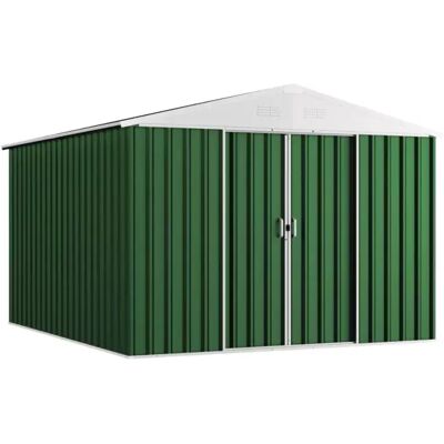 DOMUS Casetta Da Giardino "l New" In Metallo Verde Con Porte Scorrevoli 267x173x194 Cm DOMUS Casetta Da Giardino "l New" In Metallo Verde Con Porte Scorrevoli 267x173x194 Cm