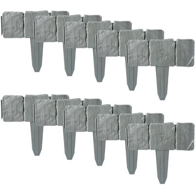 OEM Bordura Per Giardino Effetto Ciottoli In Plastica, Per Prato, Aiuole E Bordure Per Erba (10 Pezzi, Grigio) OEM Bordura Per Giardino Effetto Ciottoli In Plastica, Per Prato, Aiuole E Bordure Per Erba (10 Pezzi, Grigio)