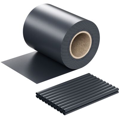 WILTEC - Strisce Frangivista In Pvc 35mx19 Cm Antracite 650g/m² Con 20 Clip Frangivento Da Recinzione WILTEC - Strisce Frangivista In Pvc 35mx19 Cm Antracite 650g/m² Con 20 Clip Frangivento Da Recinzione