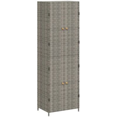 HELLOSHOP26 Mobile Contenitore Da Giardino 59 X 40 X 180 Cm Design Funzionale 4 Scomparti In Resina Intrecciata Grigia 020046637 HELLOSHOP26 Mobile Contenitore Da Giardino 59 X 40 X 180 Cm Design Funzionale 4 Scomparti In Resina Intrecciata Grigia 020046637