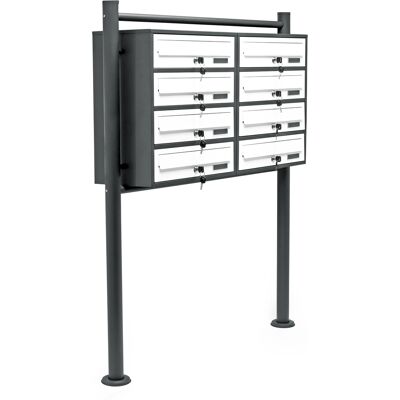 WILTEC - Cassetta Postale Condominiale Autoportante 8 Posti Antracite/bianco 270 X 898 X 1500 Mm 2 Moduli WILTEC - Cassetta Postale Condominiale Autoportante 8 Posti Antracite/bianco 270 X 898 X 1500 Mm 2 Moduli