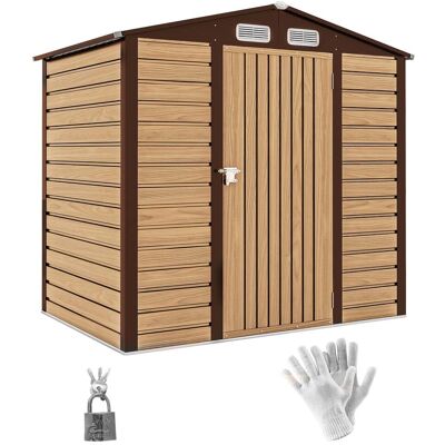 HELLOSHOP26 Casetta Da Giardino 190 X 131 X 188 Cm Porta Sicura Ventilazione Anticondensa Contemporanea In Acciaio Zincato Rovere 210005461 HELLOSHOP26 Casetta Da Giardino 190 X 131 X 188 Cm Porta Sicura Ventilazione Anticondensa Contemporanea In Acciaio Zincato Rovere 210005461
