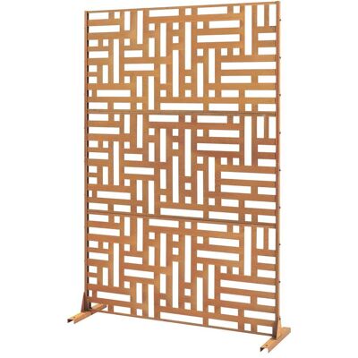 HELLOSHOP26 Parete Divisoria Per Uso Esterno E Interno 180 X 120 X 40 Cm Acciaio Zincato Finitura Ruggine 030009273 HELLOSHOP26 Parete Divisoria Per Uso Esterno E Interno 180 X 120 X 40 Cm Acciaio Zincato Finitura Ruggine 030009273