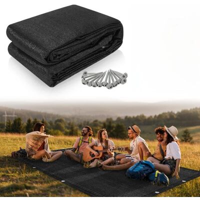 HENGDA Swanew Tappeto Da Esterno Tappeto Da Tenda Tappeto Da Viaggio Da Campeggio Tappeto Da Gazebo Per Caravanna 400x400cm Nero HENGDA Swanew Tappeto Da Esterno Tappeto Da Tenda Tappeto Da Viaggio Da Campeggio Tappeto Da Gazebo Per Caravanna 400x400cm Nero