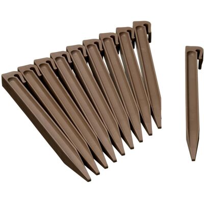 Nature Sacchetto Da 10 Ancore Per Bordure Di Giardino In Polipropilene - H 26,7 X 1,9 X 1,8 Cm - Beige Taupe - Nature Sacchetto Da 10 Ancore Per Bordure Di Giardino In Polipropilene - H 26,7 X 1,9 X 1,8 Cm - Beige Taupe -