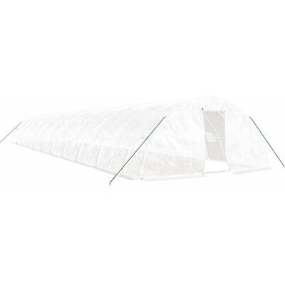 HELLOSHOP26 Serra Tenda Riparo Pianta Fiore Verdura Con Telaio In Acciaio 110 M² 22 X 5 X 2,3 M Bianco 020044533 HELLOSHOP26 Serra Tenda Riparo Pianta Fiore Verdura Con Telaio In Acciaio 110 M² 22 X 5 X 2,3 M Bianco 020044533