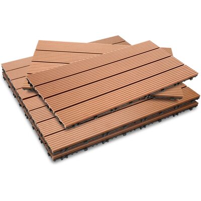 WOLKETON Piastrelle Per Patio Da 24 Pezzi, Pavimentazione Per Esterni, Pavimentazione In Composito, Balcone, Giardino, 30x60 Cm, Marrone WOLKETON Piastrelle Per Patio Da 24 Pezzi, Pavimentazione Per Esterni, Pavimentazione In Composito, Balcone, Giardino, 30x60 Cm, Marrone
