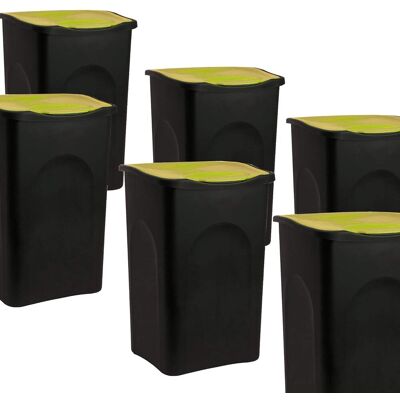 Stefanplast Pattumiera Contenitori Set 6 Bidoni Con Coperchio Giallo Per Raccolta Differenziata Pub Bar Ristoranti Casa Giardino 50 Litri Stefanplast Pattumiera Contenitori Set 6 Bidoni Con Coperchio Giallo Per Raccolta Differenziata Pub Bar Ristoranti Casa Giardino 50 Litri