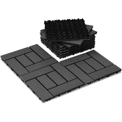 RANDACO 44 Piastrelle Per Terrazza Da 4 M², Piastrelle A Clip 30x30 Cm, Pavimentazione Esterna Per Terrazza E Giardino, Antracite RANDACO 44 Piastrelle Per Terrazza Da 4 M², Piastrelle A Clip 30x30 Cm, Pavimentazione Esterna Per Terrazza E Giardino, Antracite