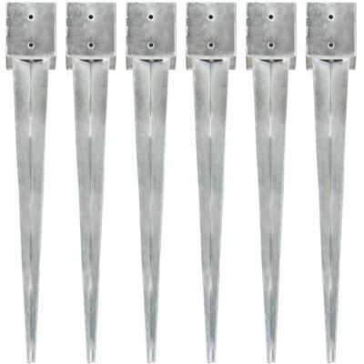 OEM Picchetti Da Terra Vidaxl, 6 Pezzi, Argento, 12x12x89 Cm, Acciaio Zincato OEM Picchetti Da Terra Vidaxl, 6 Pezzi, Argento, 12x12x89 Cm, Acciaio Zincato