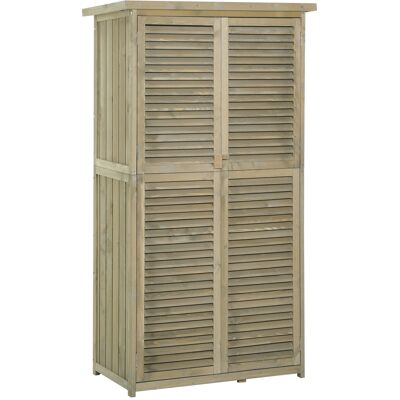 OEM Casetta In Legno Da Giardino Con Tetto Impermeabile, Armadio Da Esterno Porta Attrezzi Da Giardino Con 4 Scompartimenti, 87x46.5x160cm, Grigio OEM Casetta In Legno Da Giardino Con Tetto Impermeabile, Armadio Da Esterno Porta Attrezzi Da Giardino Con 4 Scompartimenti, 87x46.5x160cm, Grigio