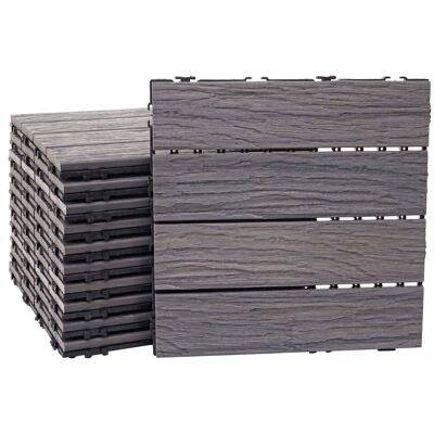 HEGELE - Piastrelle Pavimentazione Da Esterno Hhg-167 Wpc 1mq, 11 Pezzi 30x30cm Grigio HEGELE - Piastrelle Pavimentazione Da Esterno Hhg-167 Wpc 1mq, 11 Pezzi 30x30cm Grigio