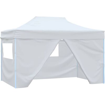 Tenda pieghevole professionale vidaXL con 4 pareti in acciaio bianco 3x4m Tenda pieghevole professionale vidaXL con 4 pareti in acciaio bianco 3x4m