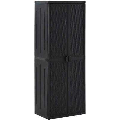 HELLOSHOP26 Mobile Contenitore Multiuso Per Interni 65 X 45 X 172 Cm Con 4 Ripiani In Pp Nero Codice 020046121. HELLOSHOP26 Mobile Contenitore Multiuso Per Interni 65 X 45 X 172 Cm Con 4 Ripiani In Pp Nero Codice 020046121.