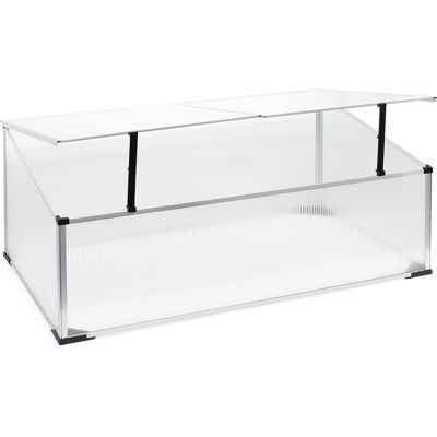 WILTEC - Mini Serra In Policarbonato Trasparente E Alluminio 100x60x40cm, Tetto Apribile WILTEC - Mini Serra In Policarbonato Trasparente E Alluminio 100x60x40cm, Tetto Apribile