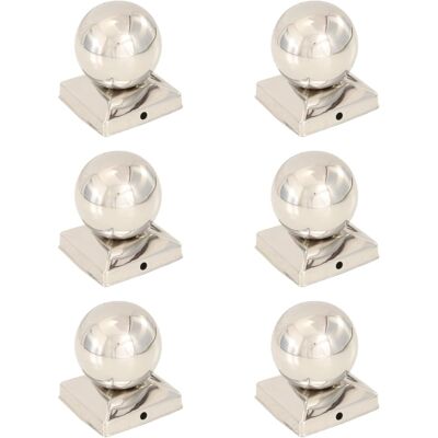 vidaXL Cappucci per Pali 6 pz Acciaio Inox 91x91 mm - Cappucci vidaXL Cappucci per Pali 6 pz Acciaio Inox 91x91 mm - Cappucci