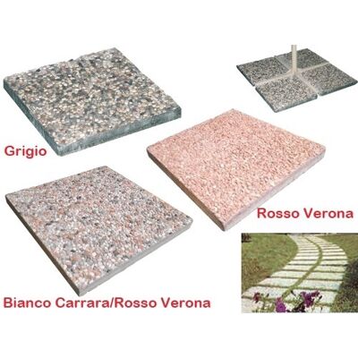 FRASCHETTI - Base Lastra Quadrata In Marmo E Ghiaia Per Ombrelloni Con Base A Croce - 14 Kg Rosso Verona (40x40) FRASCHETTI - Base Lastra Quadrata In Marmo E Ghiaia Per Ombrelloni Con Base A Croce - 14 Kg Rosso Verona (40x40)