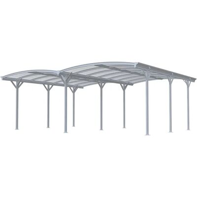 Unique Tettoia Pergola Doppia Autoportante In Alluminio Per 2 Auto 30 M² Bianco - Baresa Unique Tettoia Pergola Doppia Autoportante In Alluminio Per 2 Auto 30 M² Bianco - Baresa